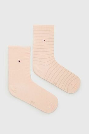 Tommy Hilfiger nogavice (2-pack) - roza. Dolge nogavice iz zbirke Tommy Hilfiger. Model iz elastičnega materiala. Vključena sta dva para