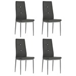 vidaXL Jedilni stoli 4 kosi umetno usnje 43x43,5x96 cm sive barve