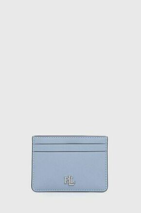 Usnjen etui za kartice Lauren Ralph Lauren - modra. Etui za kartice iz kolekcije Lauren Ralph Lauren. Model izdelan iz naravnega usnja.