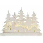 Emos 12 LED lesena dekoracija, božična vasica, 31 cm