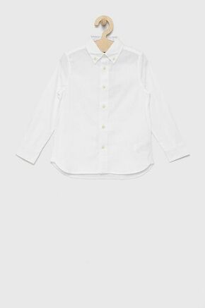 Otroška bombažna srajca Polo Ralph Lauren bela barva - bela. Otroška srajca iz kolekcije Polo Ralph Lauren. Model izdelan iz enobarvne tkanine.