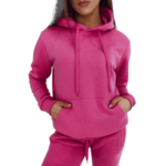 Dstreet Ženska majica s kapuco BASIC roza by0173 XL