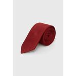 Svilena kravata HUGO rdeča barva - rdeča. Kravata iz kolekcije HUGO. Model izdelan iz vzorčaste, svilene tkanine. Visokokakovosten, udoben material.