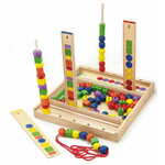 Viga Toys VIGA Drewniana Gra edukacyjna Logiczne koraliki 104 elementy - 56182 -