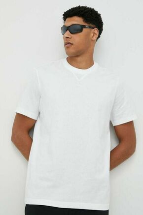 Bombažna kratka majica adidas bela barva - bela. Ohlapna kratka majica iz kolekcije adidas. Model izdelan iz elastične pletenine.