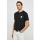 Kratka majica Armani Exchange moški, črna barva - črna. Kratka majica iz kolekcije Armani Exchange, izdelana iz tanke, elastične pletenine. Model iz izjemno udobne, zračne tkanine z visoko vsebnostjo bombaža.
