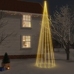vidaXL Božično drevo s konico 1134 toplo belih LED lučk 800 cm