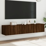 Vidaxl Stenske TV omarice z LED 2 kosa rjavi hrast 80x35x31 cm