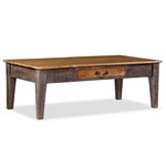 vidaXL Klubska mizica iz trdnega lesa starinska 118x60x40 cm