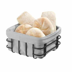 Črno-siva košara za kruh s tekstilno podlogo Hendi