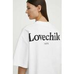 Bombažna kratka majica Lovechild ženska, bela barva, 24-2-505-2000 - bela. Kratka majica iz kolekcije Lovechild, izdelana iz tanke, elastične pletenine. Model iz izjemno udobne bombažne tkanine.