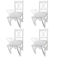 vidaXL 4 x beli leseni jedilni stoli