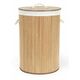 Compactor Koš za perilo s pokrovom, iz bambusa, okrogel, 40 x 60 cm, naraven