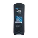 Dove Men + Care Hydrating Clean Comfort vlažilen gel za prhanje za telo, obraz in lase 250 ml za moške