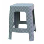 MEGA PLAST MP1334 Taburet stol, poliratan, 45x35x35,5cm, siv