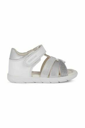 Otroški sandali Geox SANDAL ALUL bela barva - bela. Sandali iz kolekcije Geox. Model izdelan iz kombinacije naravnega usnja in sintetičnega materiala.