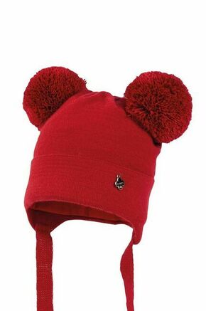 Otroška kapa Jamiks rdeča barva - rdeča. Otroški kapa iz kolekcije Jamiks. Model izdelan iz enobarvne pletenine.