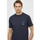 Bombažna kratka majica Armani Exchange moški - mornarsko modra. Kratka majica iz kolekcije Armani Exchange, izdelana iz pletenine z nalepko. Model iz izjemno udobne bombažne tkanine.