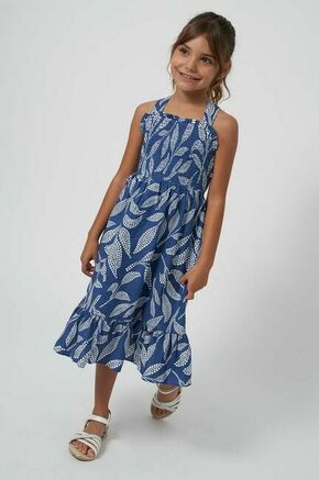 Otroška bombažna obleka Mayoral - modra. Otroški obleka iz kolekcije Mayoral. Raven model