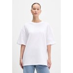 Bombažna kratka majica Hugo Blue Oversized _Tee_B_9 - bela. Kratka majica iz kolekcije Hugo Blue, izdelana iz tanke, elastične pletenine. Model iz izjemno udobne tkanine z visoko vsebnostjo viskoze.