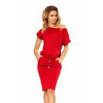 Numoco Ženska obleka 139-4, rdeča, XS