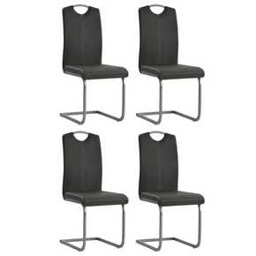 VidaXL Jedilni stoli 4 kosi umetno usnje 43x55x100 cm sive barve