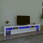 vidaXL TV omarica z LED lučkami visok sijaj bela 215x36,5x40 cm
