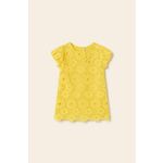 Otroška obleka Mayoral rumena barva - rumena. Otroški Obleka iz kolekcije Mayoral. Raven model, izdelan iz mrežaste tkanine.