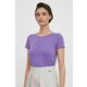 Kratka majica Sisley ženski, vijolična barva - vijolična. Kratka majica iz kolekcije Sisley, izdelana iz tanke, elastične pletenine. Model iz zračne tkanine z visoko vsebnostjo bombaža.