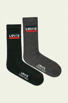 Levi's nogavice (2-pack) - črna. Visoke nogavice iz kolekcije Levi's. Model izdelan iz elastičnega materiala. V kompletu sta dva para.