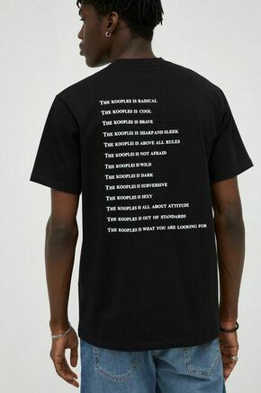 Bombažna kratka majica The Kooples črna barva - črna. Kratka majica iz kolekcije The Kooples