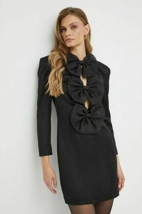 Obleka Karl Lagerfeld črna barva - črna. Obleka iz kolekcije Karl Lagerfeld. Model izdelan iz enobarvne tkanine. Izrazit model za posebne priložnosti.