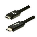 Logo Kabel USB (3.2 gen 1), USB C moški - USB C moški, 1 m, 5 Gb/s, 5 V/3 A, črn, škatla, najlonski oplet, aluminijast pokrov priključka