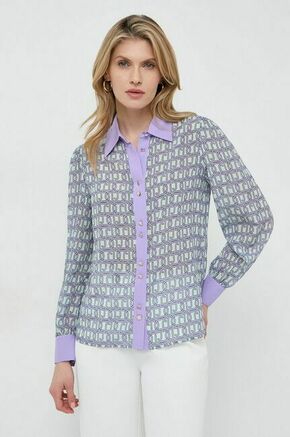 Svilena srajca Liu Jo vijolična barva - vijolična. Srajca iz kolekcije Liu Jo