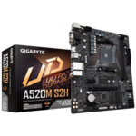 Gigabyte A520M S2H matična plošča, Socket AM4, AMD A520, 2x DDR4, max. 64 GB, ATX/mATX