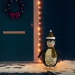 vidaXL Okrasna figura pingvin LED razkošno blago 90 cm