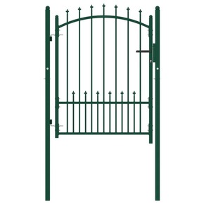 VidaXL Vrata za ograjo s konicami jeklo 100x125 cm zelena