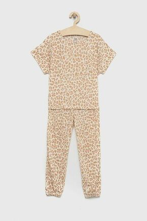 Otroška pižama GAP bež barva - bež. Otroška Pižama iz kolekcije GAP. Model izdelan iz vzorčaste pletenine.
