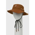 Bombažni klobuk Kangol rjava barva - rjava. Klobuk iz kolekcije Kangol. Model z ozkim robom, izdelan iz enobarvnega materiala.