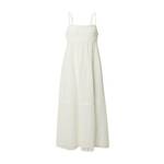 Obleka Bardot bela barva, - bela. Obleka iz kolekcije Bardot. Nabran model izdelan iz enobarvne tkanine.