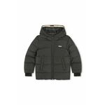Otroška jakna BOSS črna barva - črna. Otroški jakna iz kolekcije BOSS. Podložen model, izdelan iz prešitega materiala. Model z dvignjenim ovratnikom zagotavlja dodatno zaščito pred mrazom.
