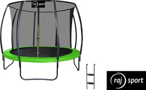 Trampolin Raj Sport 12FT - 366 cm z notranjo mrežo + lestev - svetlo zelen