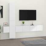 Vidaxl Komplet TV omaric 5-delni bel inženirski les