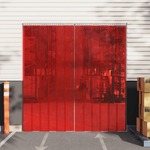 Vidaxl Zavesa za vrata rdeča 200 mm x 1,6 mm 50 m PVC