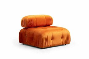 Oranžna žametna modularna sedežna garnitura (sredinski modul) Bubble – Balcab Home