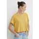 Kratka majica Superdry ženski, rumena barva - rumena. Kratka majica iz kolekcije Superdry, izdelana iz tanke, elastične pletenine. Model iz izjemno udobne tkanine z visoko vsebnostjo liocela.