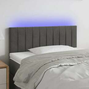 VidaXL LED posteljno vzglavje temno sivo 90x5x78/88 cm žamet