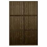 Rjava garderobna omara iz masivnega bora z drsnimi vrati 139x215 cm Katoi – BePureHome