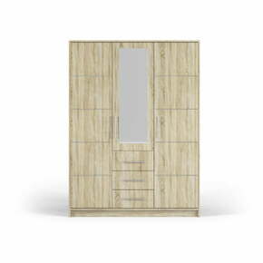 Garderobna omara v hrastovem dekorju z ogledalom 147x200 cm Derry - Cosmopolitan Design