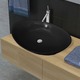 Črni Luksuzni Keramični Umivalnik Ovalni z Izlivanjem 59 x 38,5 cm